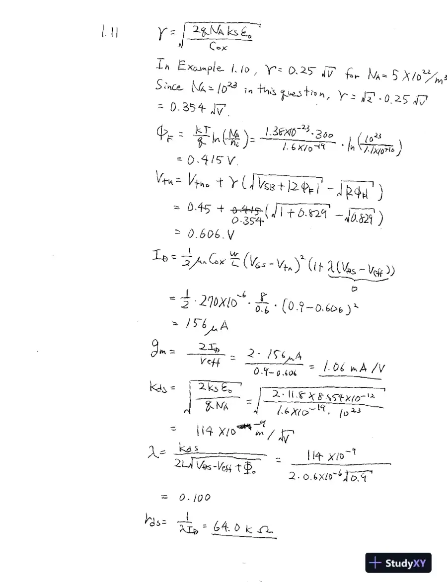 Solution Manual for Analog Integrated Circuit Design, 2nd Edition, page 14