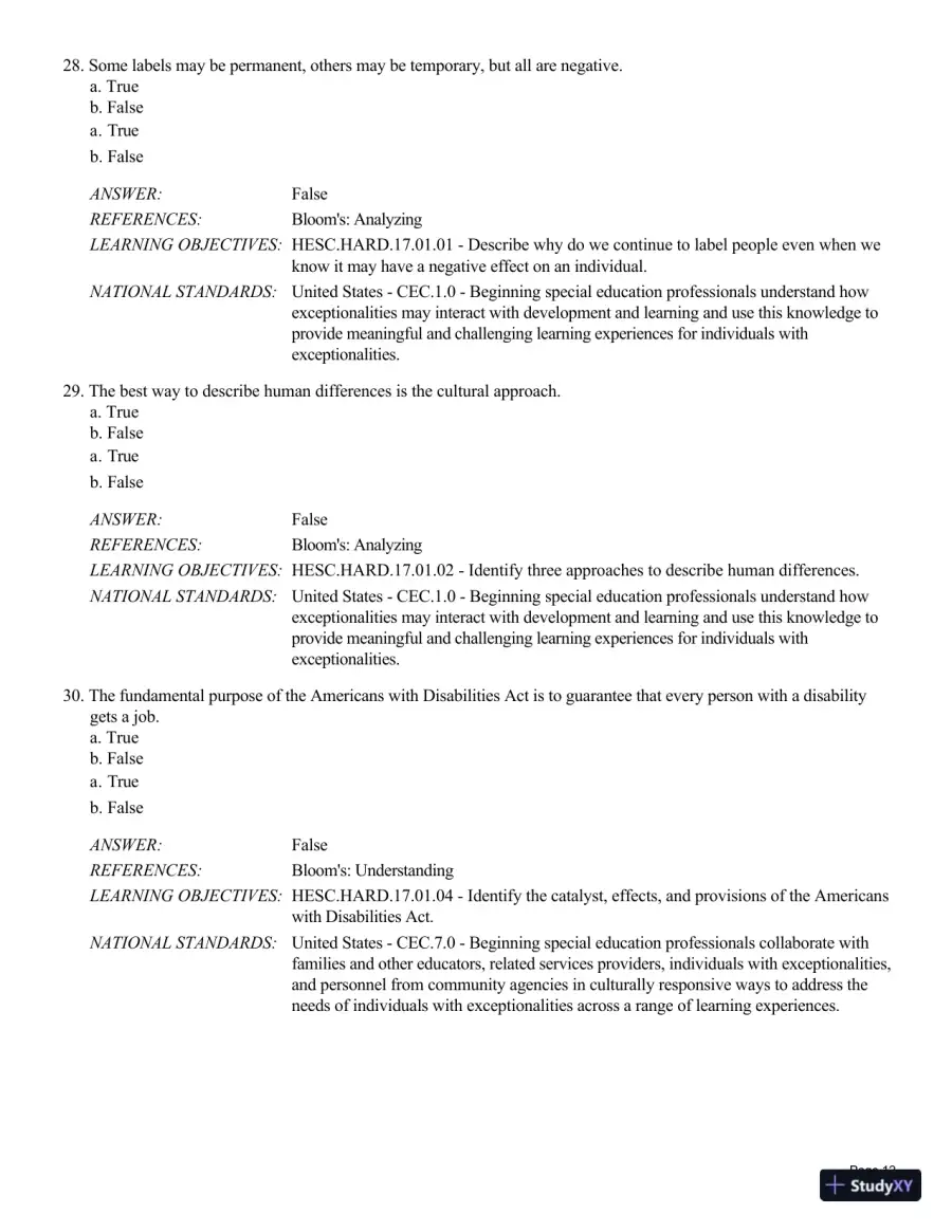 Human Exceptionality: School, Community, And Family, 12th Edition Test Bank, page 13