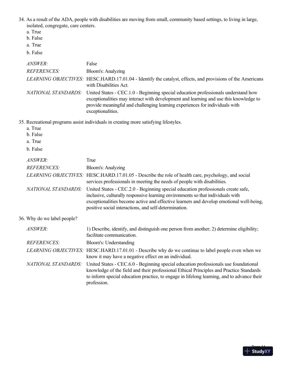 Human Exceptionality: School, Community, And Family, 12th Edition Test Bank, page 15