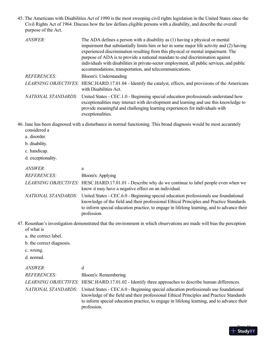 Human Exceptionality: School, Community, And Family, 12th Edition Test Bank, page 19