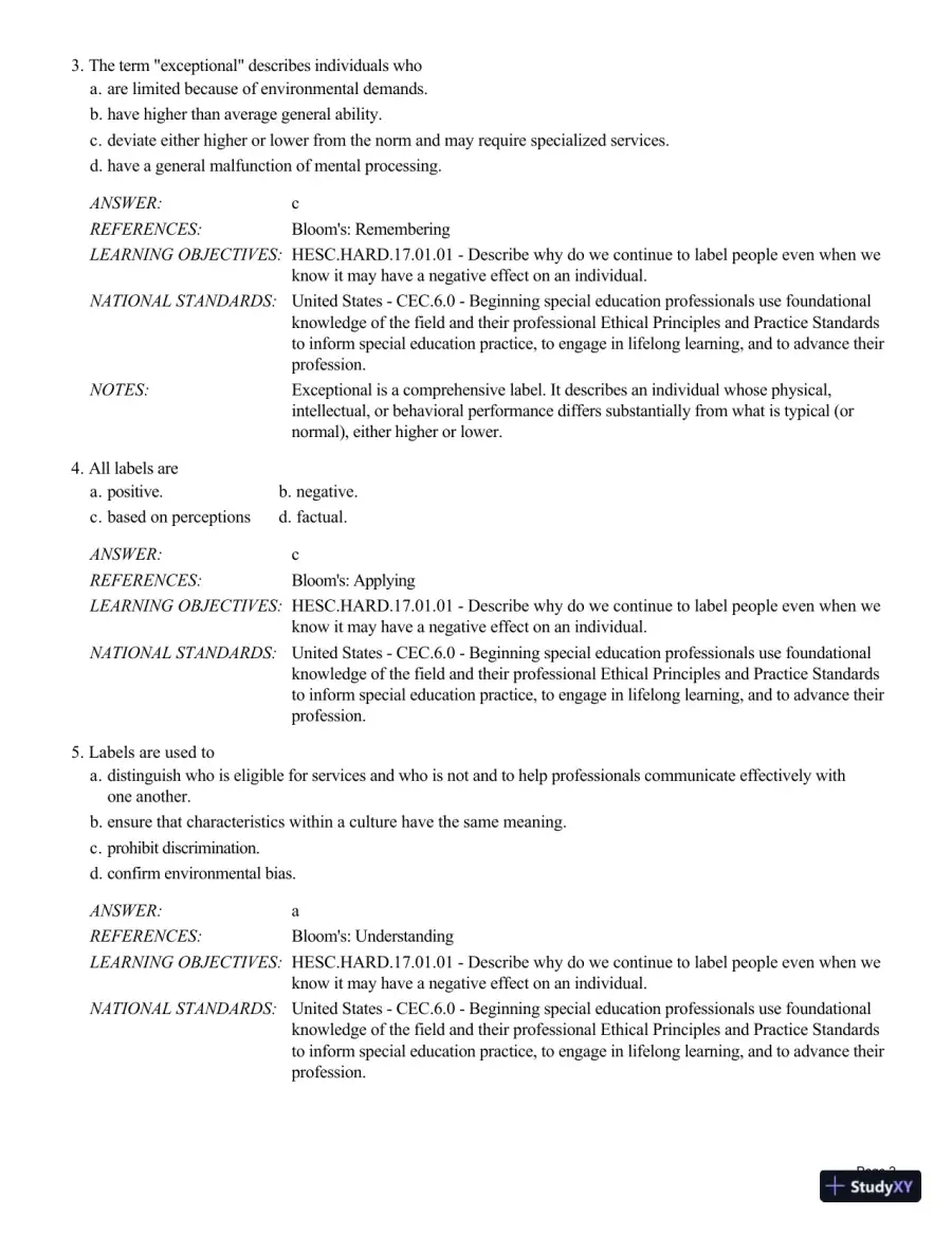 Human Exceptionality: School, Community, And Family, 12th Edition Test Bank, page 3
