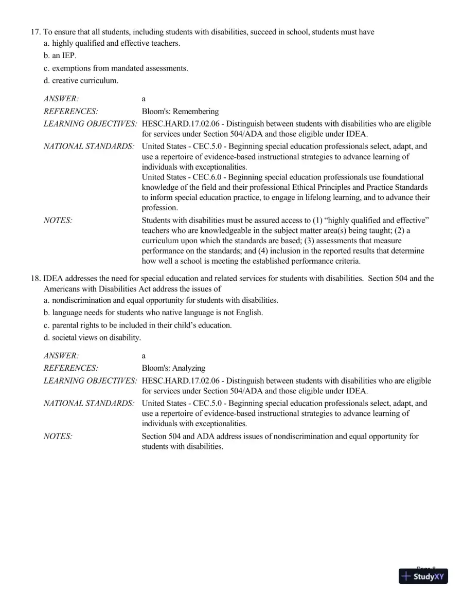 Human Exceptionality: School, Community, And Family, 12th Edition Test Bank, page 31