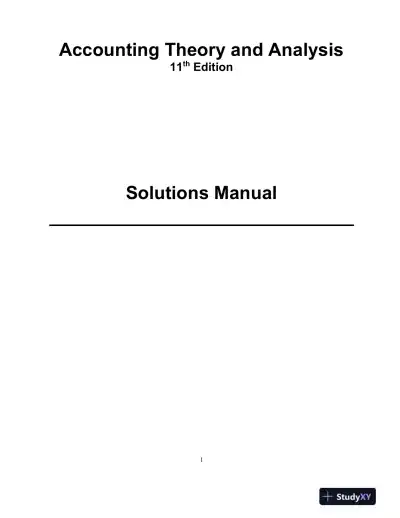 Financial Accounting Theory And Analysis: Text And Cases, 11th Edition Solution Manual - Page 1 preview image