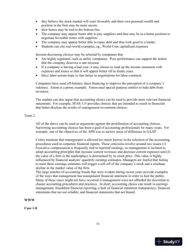 Financial Accounting Theory And Analysis: Text And Cases, 11th Edition Solution Manual - Page 16 preview image