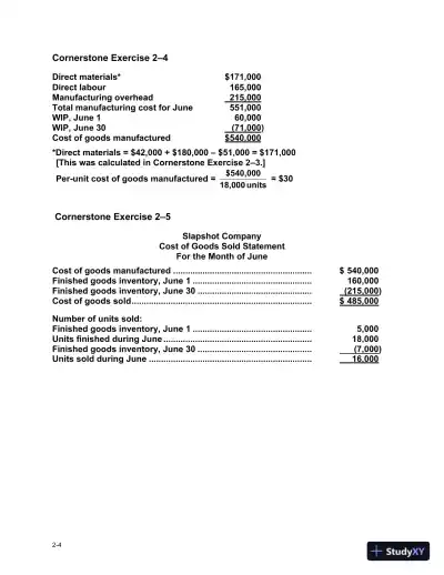 Cornerstones Of Managerial Accounting, Third Canadian Edition Solution Manual - Page 10 preview image