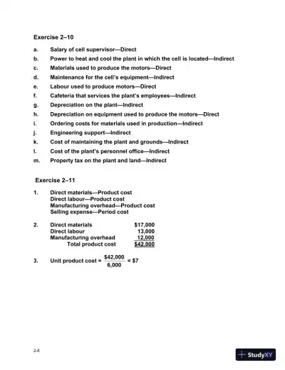 Cornerstones Of Managerial Accounting, Third Canadian Edition Solution Manual - Page 14 preview image