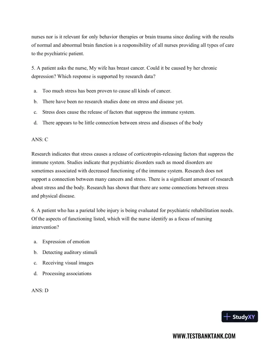 Diagnostic and Statistical Manual of Mental Disorders 5th Edition Test Bank, page 18