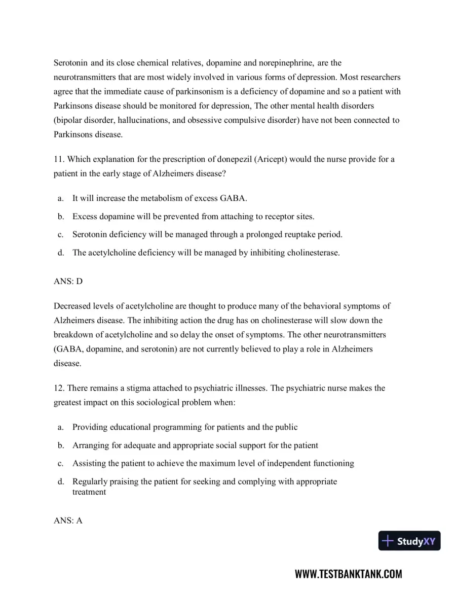 Diagnostic and Statistical Manual of Mental Disorders 5th Edition Test Bank, page 21