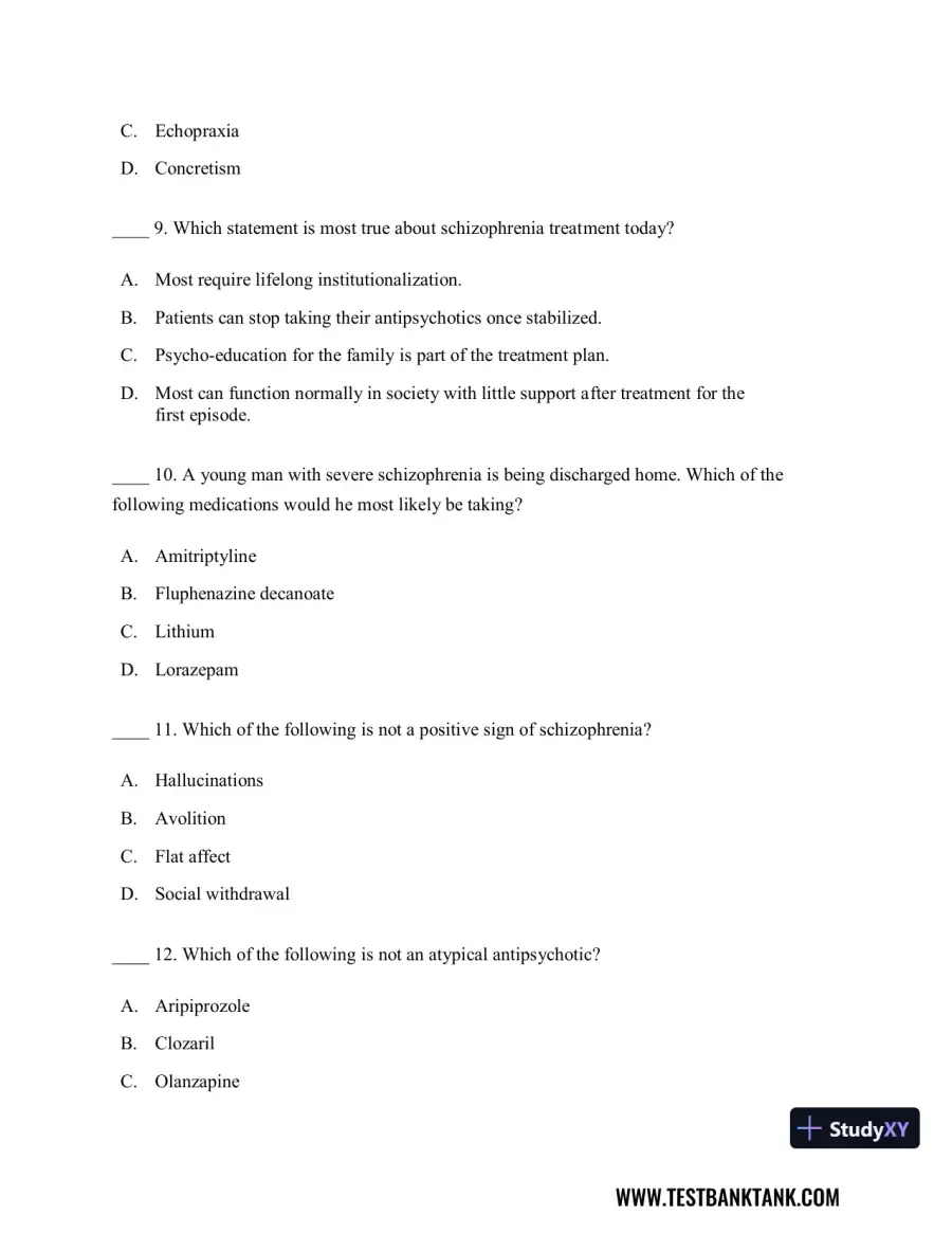 Diagnostic and Statistical Manual of Mental Disorders 5th Edition Test Bank, page 29