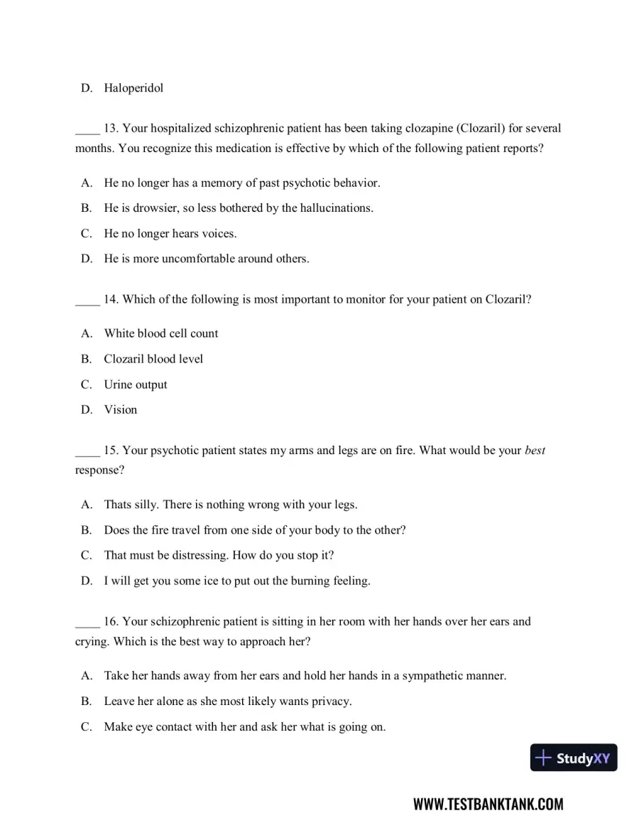 Diagnostic and Statistical Manual of Mental Disorders 5th Edition Test Bank, page 30