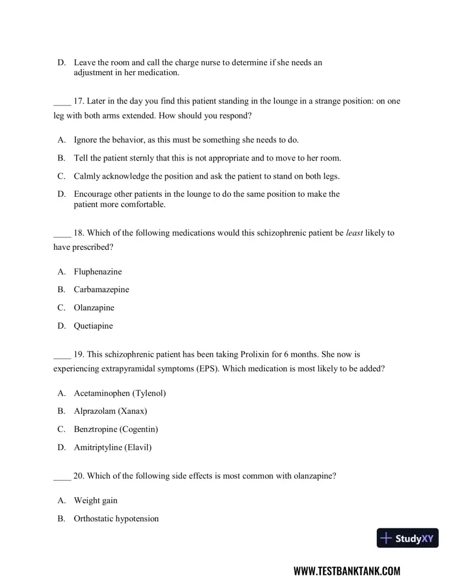 Diagnostic and Statistical Manual of Mental Disorders 5th Edition Test Bank, page 31