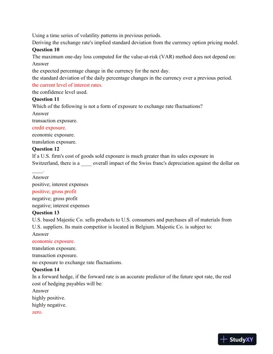 FIN 535 Week 11 Final Exam: International Finance and Risk Management, page 4