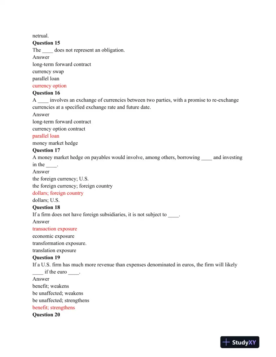 FIN 535 Week 11 Final Exam: International Finance and Risk Management, page 5