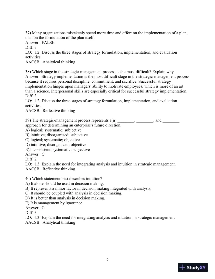 Test Bank for Strategic Management: A Competitive Advantage Approach, Concepts and Cases, 17th Edition, page 11