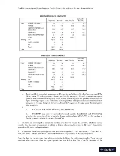 Social Statistics for a Diverse Society Seventh Edition Solution Manual - Page 5 preview image
