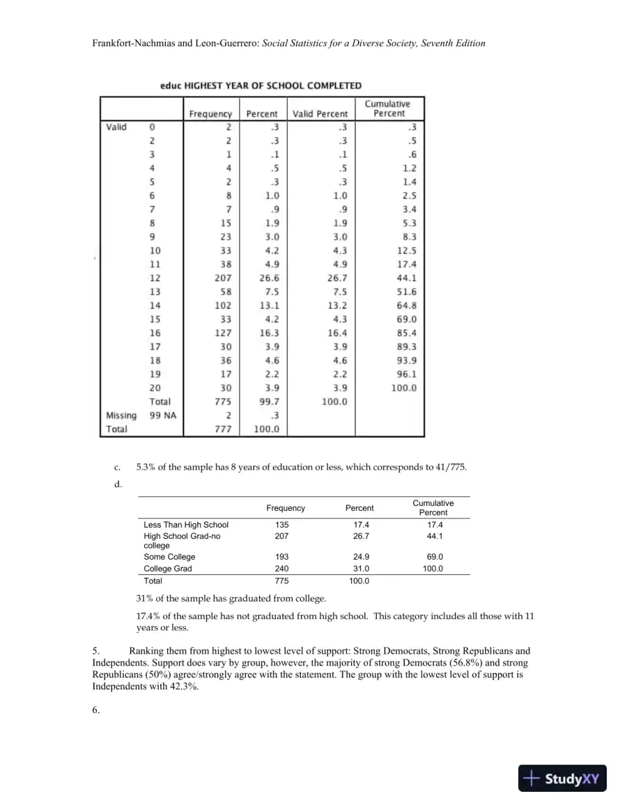 Social Statistics for a Diverse Society Seventh Edition Solution Manual, page 8