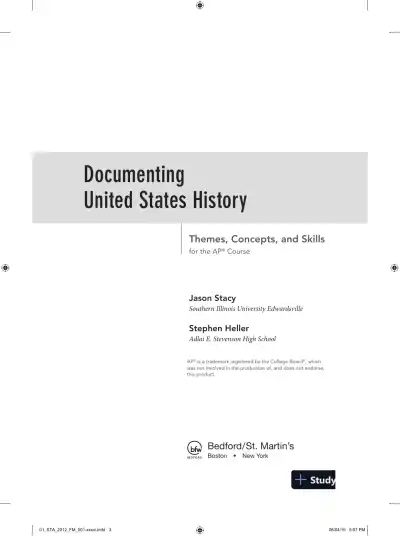 Documenting United States History: Themes, Concepts, and Skills for the AP* Course (2015) - Page 7 preview image