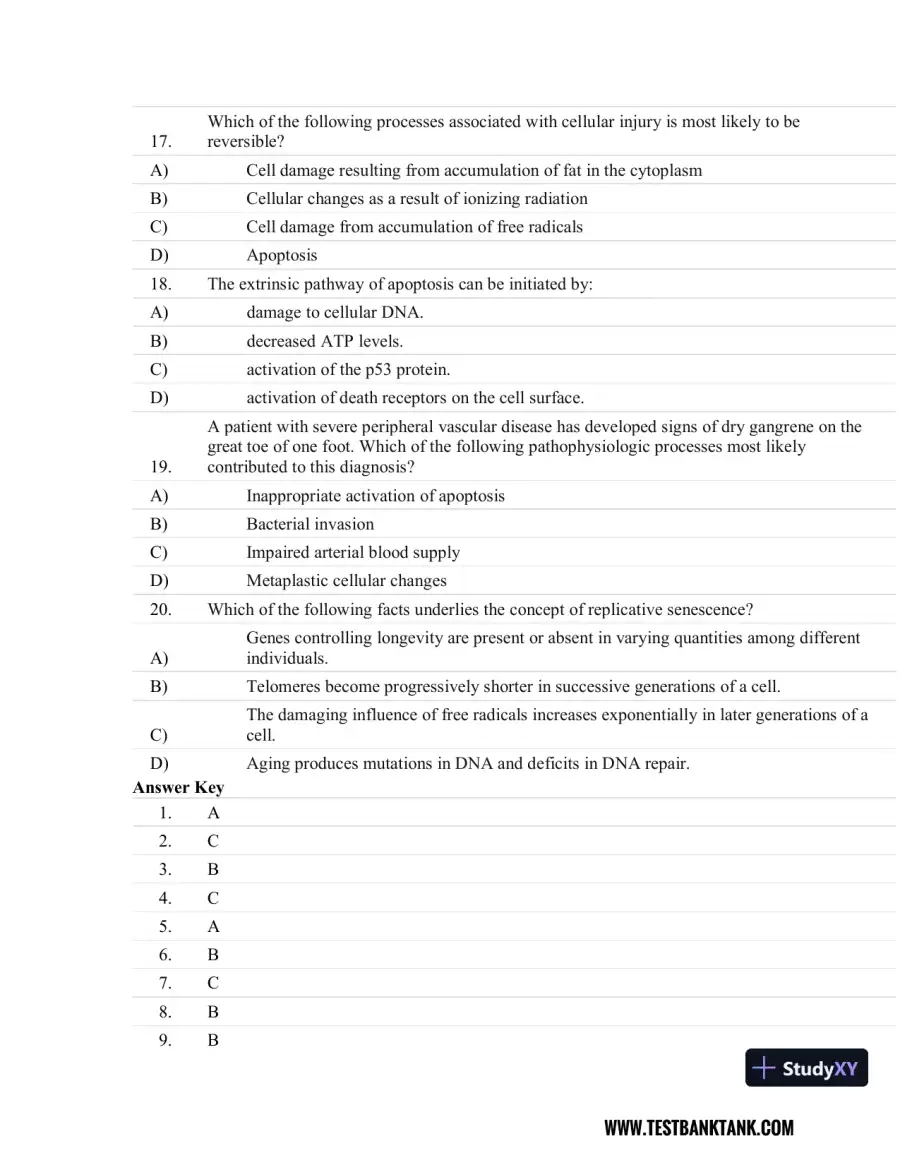 Rubin's Pathology: Clinicopathologic Foundations of Medicine Seventh Edition Test Bank, page 5