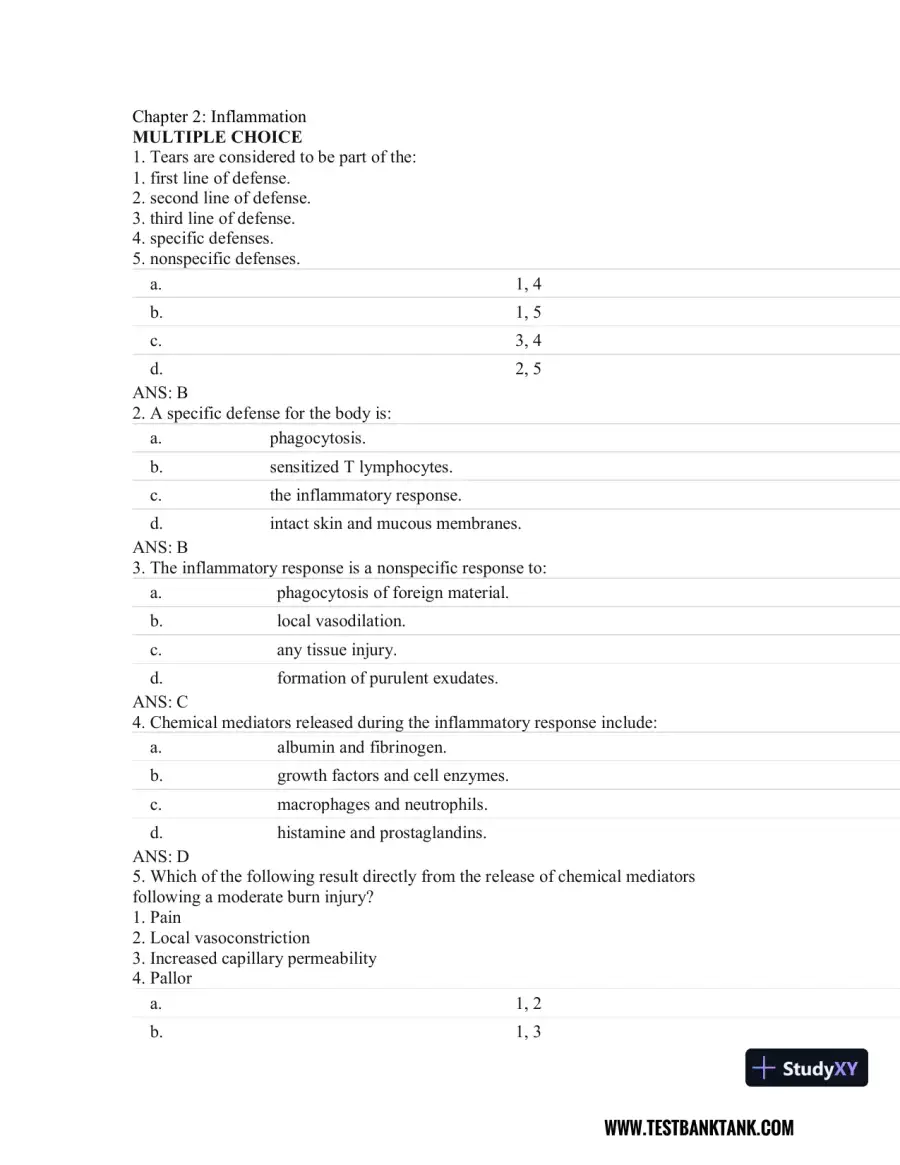 Rubin's Pathology: Clinicopathologic Foundations of Medicine Seventh Edition Test Bank, page 7