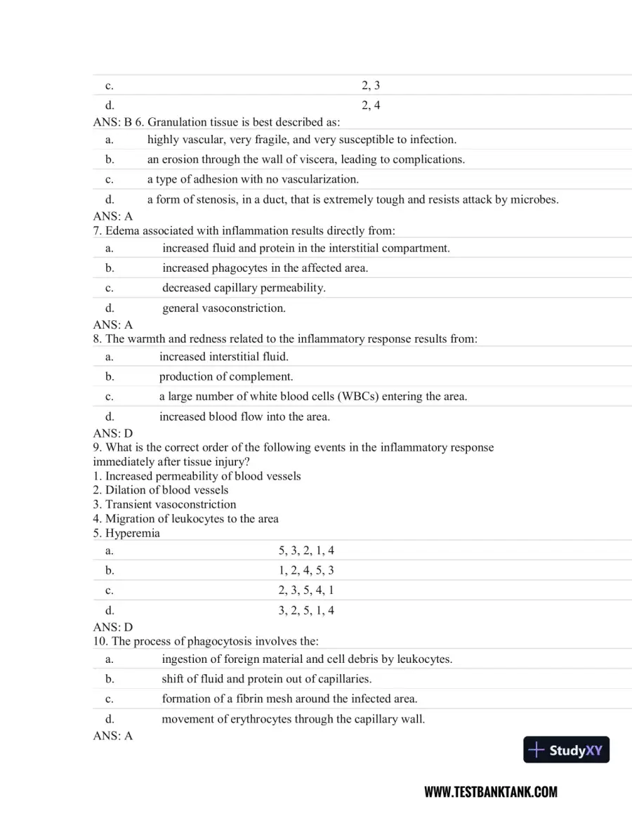 Rubin's Pathology: Clinicopathologic Foundations of Medicine Seventh Edition Test Bank, page 8