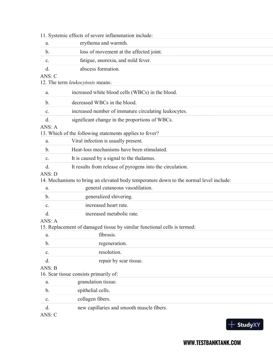 Rubin's Pathology: Clinicopathologic Foundations of Medicine Seventh Edition Test Bank, page 9