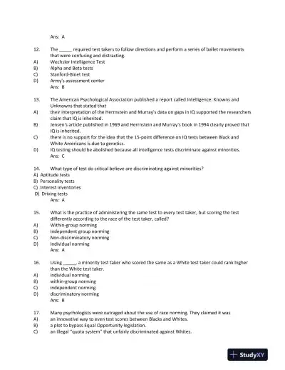 Foundations of Psychological Testing: A Practical Approach Fourth Edition Test Bank - Page 11 preview image