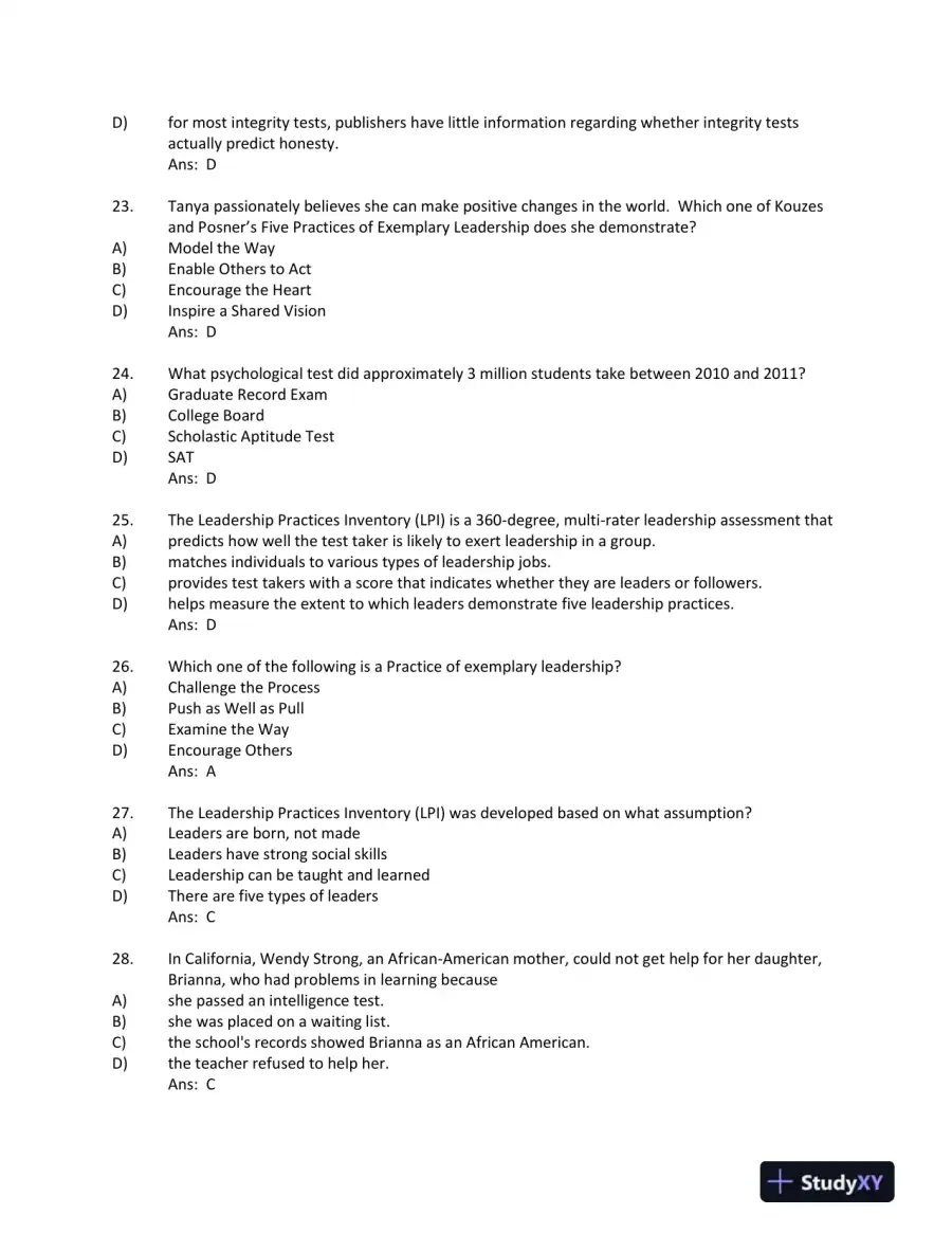 Foundations of Psychological Testing: A Practical Approach Fourth Edition Test Bank, page 13