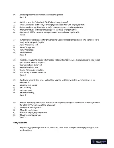 Foundations of Psychological Testing: A Practical Approach Fourth Edition Test Bank - Page 15 preview image