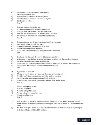 Foundations of Psychological Testing: A Practical Approach Fourth Edition Test Bank - Page 3 preview image