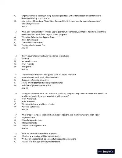 Foundations of Psychological Testing: A Practical Approach Fourth Edition Test Bank - Page 4 preview image