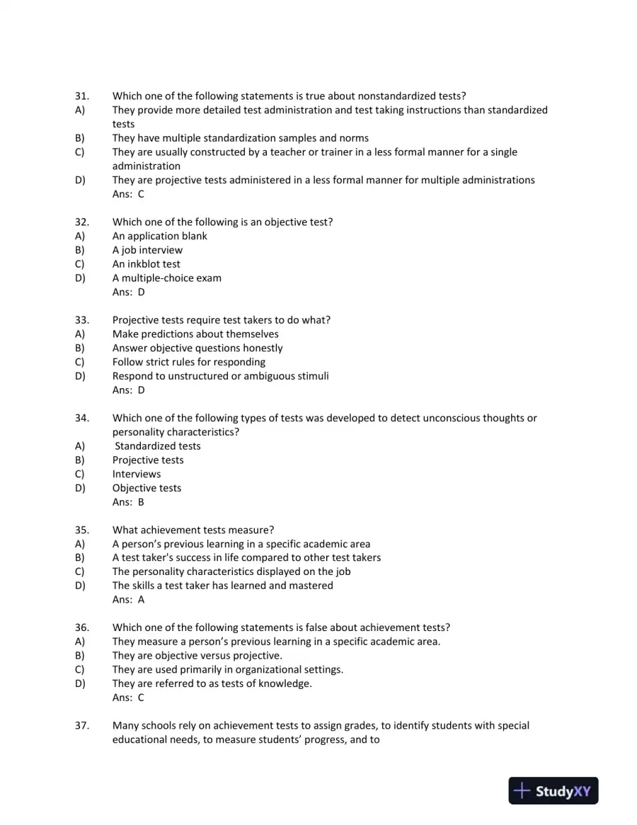 Foundations of Psychological Testing: A Practical Approach Fourth Edition Test Bank, page 7