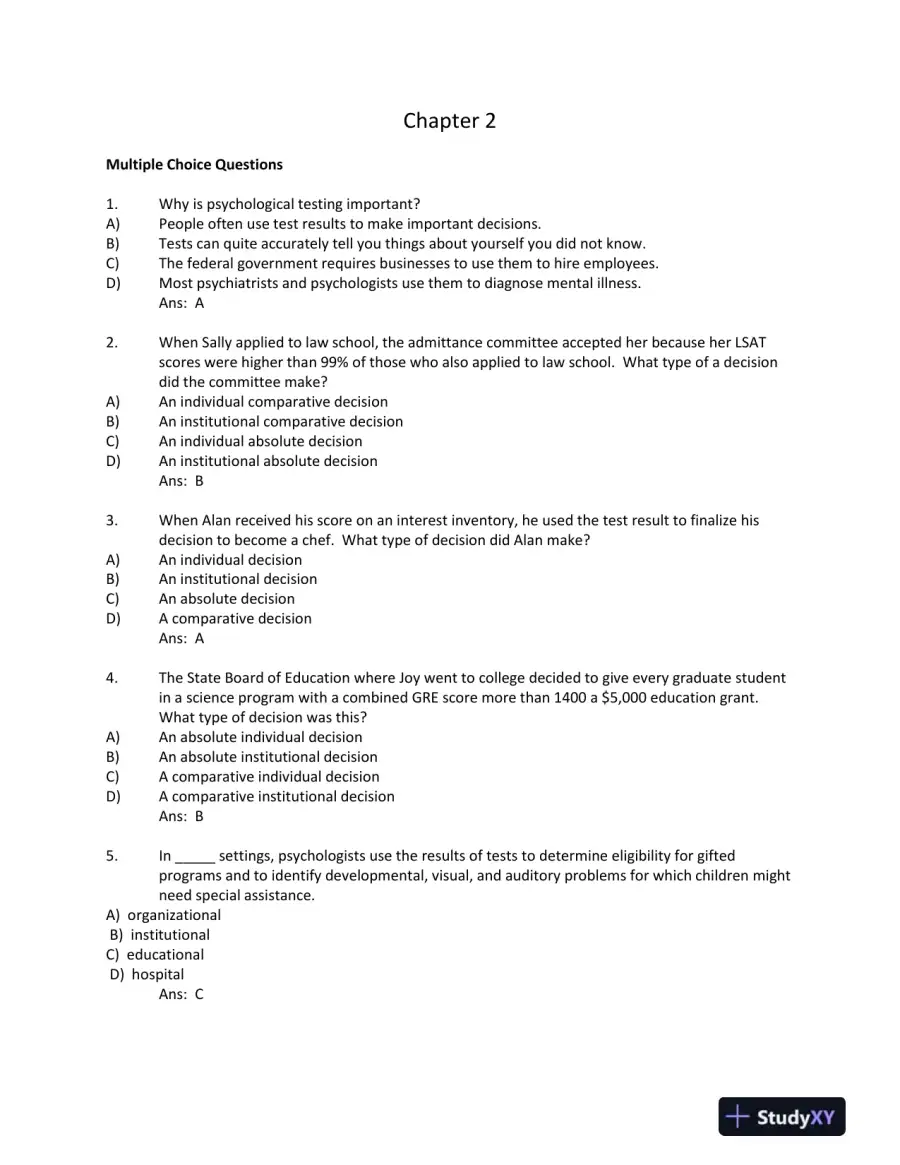 Foundations of Psychological Testing: A Practical Approach Fourth Edition Test Bank, page 9
