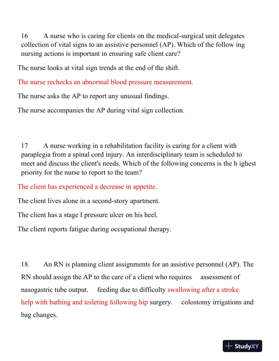 ATI Leadership Proctored Exam with Answers (130 Solved Questions), page 7
