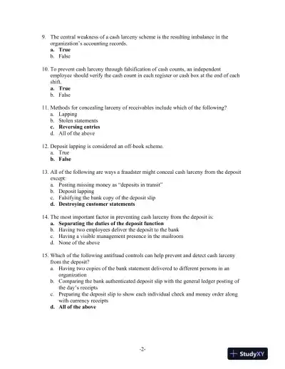 Principles of Fraud Examination 4th Edition Test Bank - Page 13 preview image