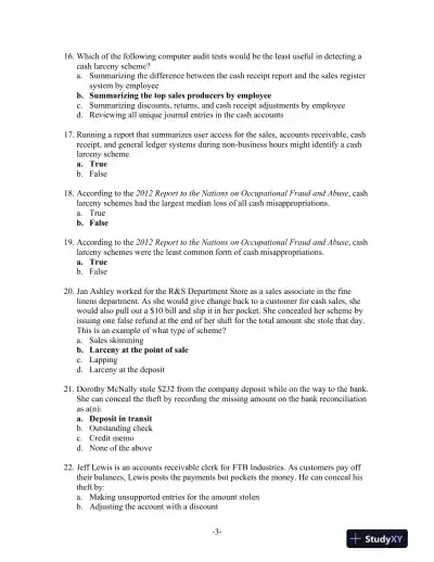 Principles of Fraud Examination 4th Edition Test Bank - Page 14 preview image
