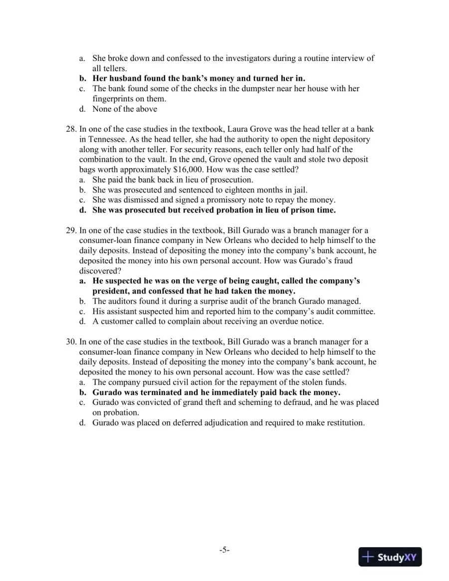 Principles of Fraud Examination 4th Edition Test Bank, page 16