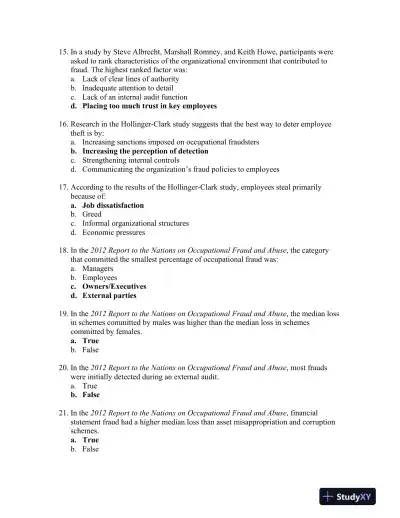 Principles of Fraud Examination 4th Edition Test Bank - Page 4 preview image