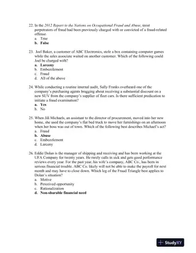 Principles of Fraud Examination 4th Edition Test Bank - Page 5 preview image