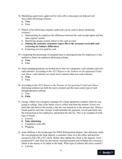 Principles of Fraud Examination 4th Edition Test Bank - Page 9 preview image