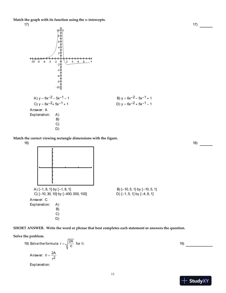 Precalculus , 5th Edition Test Bank, page 12