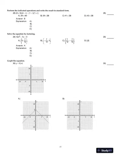 Precalculus , 5th Edition Test Bank - Page 16 preview image