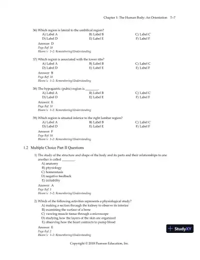 Test Bank for Essentials of Human Anatomy and Physiology, 12th Edition - Page 10 preview image
