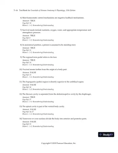 Test Bank for Essentials of Human Anatomy and Physiology, 12th Edition - Page 19 preview image