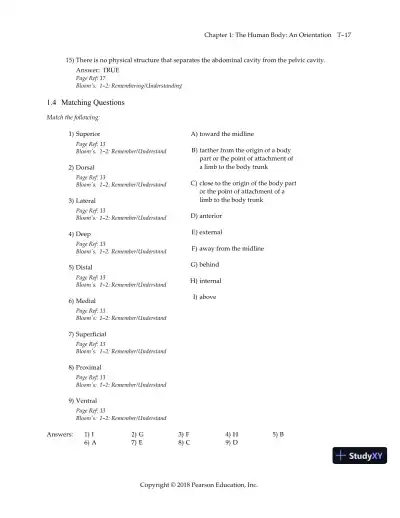 Test Bank for Essentials of Human Anatomy and Physiology, 12th Edition - Page 20 preview image