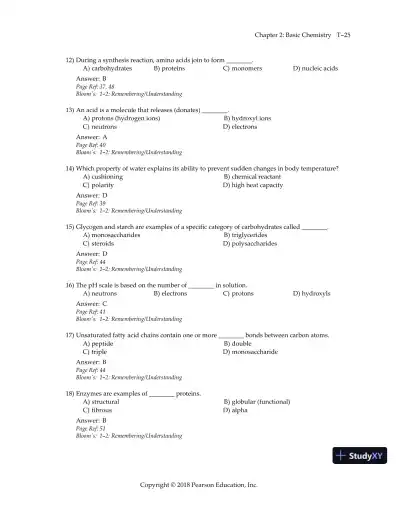 Test Bank for Essentials of Human Anatomy and Physiology, 12th Edition - Page 28 preview image