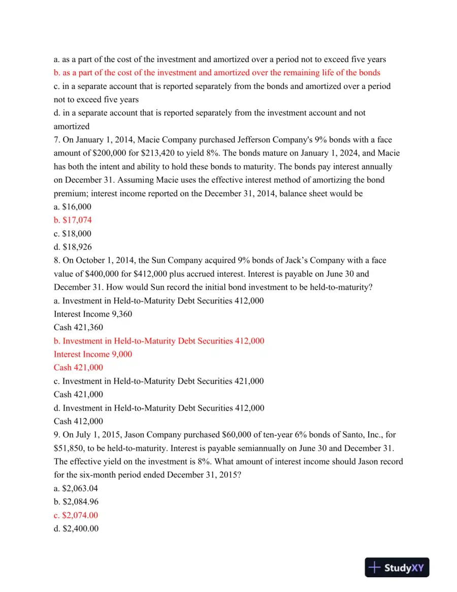Finance Ch 13 Quiz: Investment and Securities Accounting 2015, page 3