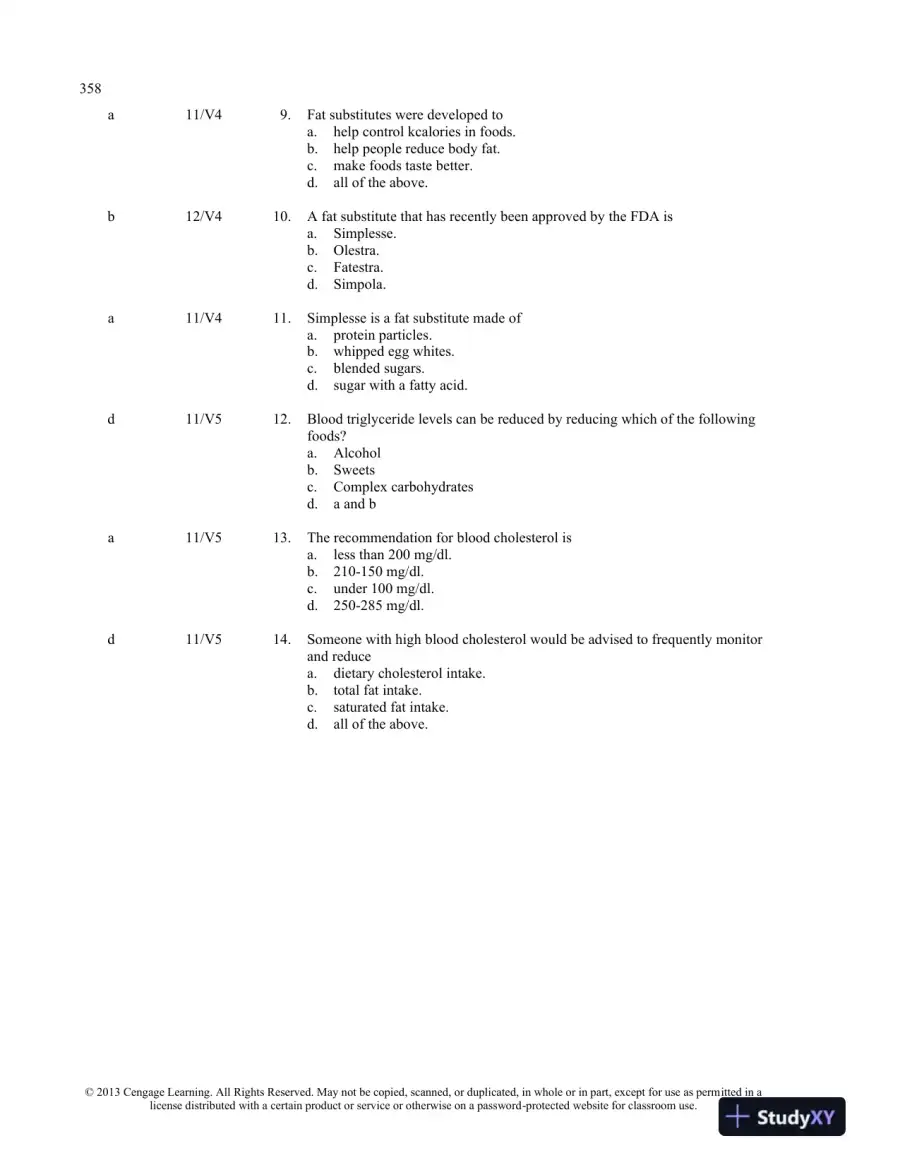 Test Bank For Understanding Nutrition, 13th Edition, page 11
