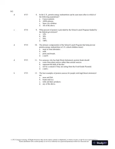 Test Bank For Understanding Nutrition, 13th Edition - Page 15 preview image
