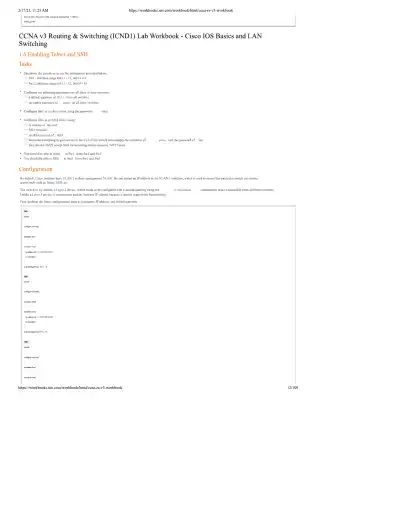 CCNA v3 Routing and Switching ICND1 Lab Workbook - Page 12 preview image