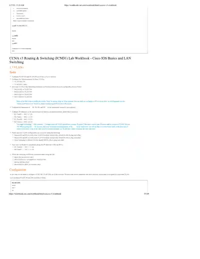 CCNA v3 Routing and Switching ICND1 Lab Workbook - Page 15 preview image